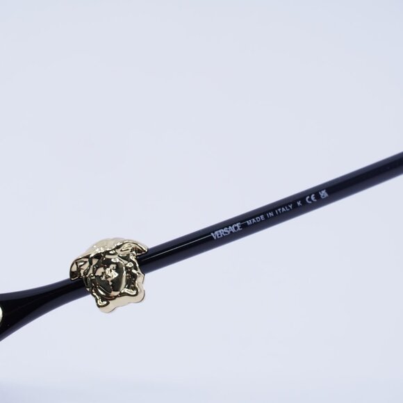 Versace VE4504D GB1/87 Sunglasses Shiny Black Rectangle Frame, Grey Lenses - Picture 7 of 10